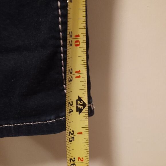 Rock Revival Betty Crop Sz 30 x 25 Bling Flap Faux Pocket Metallic Stitch EUC - Picture 9 of 9